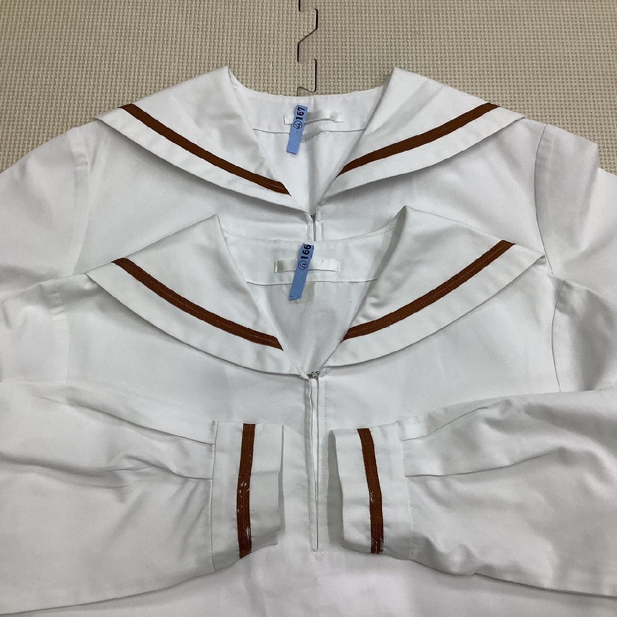 I10/Y(中古)山形県 山形市立 第九中学校 女子制服4点 /L/W69/セーラー/スカート/ダービータイ/茶1本/関東襟/夏服/合服/学生服/_画像5