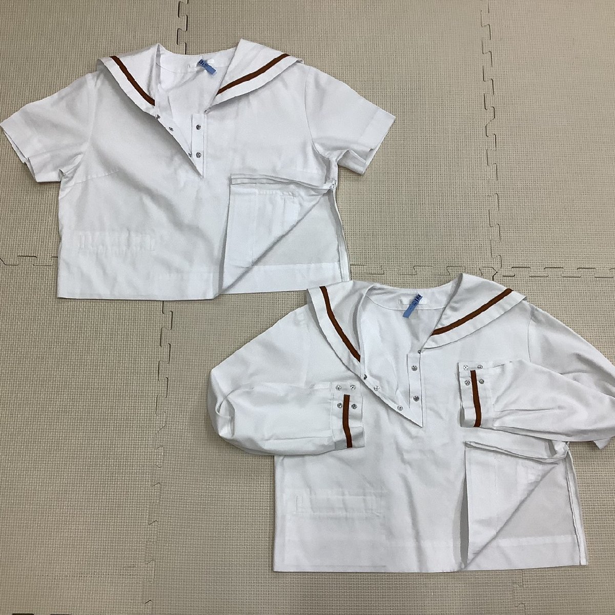 I10/Y(中古)山形県 山形市立 第九中学校 女子制服4点 /L/W69/セーラー/スカート/ダービータイ/茶1本/関東襟/夏服/合服/学生服/_画像6