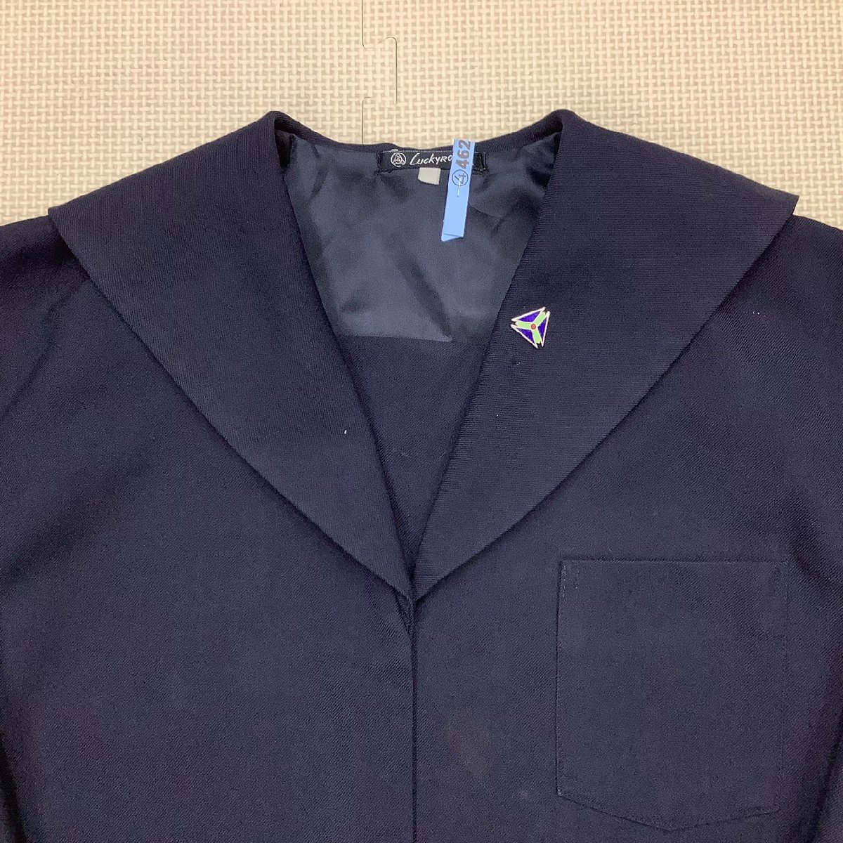 I33/Y( used ) Yamagata prefecture white hawk block . higashi junior high school woman 2 point / rare /. chapter / unification / waste ./2015/LL/W64/ sailor / skirt / navy blue / winter clothes / woman student / school uniform 