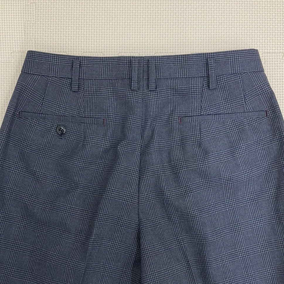 US625-18 (未使用品) 男子学生服 冬ズボン /試作品/未使用品/W79/股下80/ズボン/KANKO/グレー/冬服/冬用/制服/学生服/格子柄/中学校/高校/_画像3