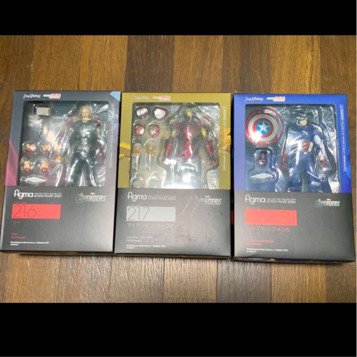 figma アベンジャーズ アイアンマン・マーク7、ソー、キャプテン・アメリカ　新品未開封品