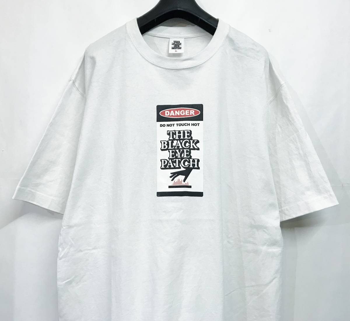 BEP BLACK EYE PATCH ブラックアイパッチ DANGERロゴ Tシャツ XL 白_画像2