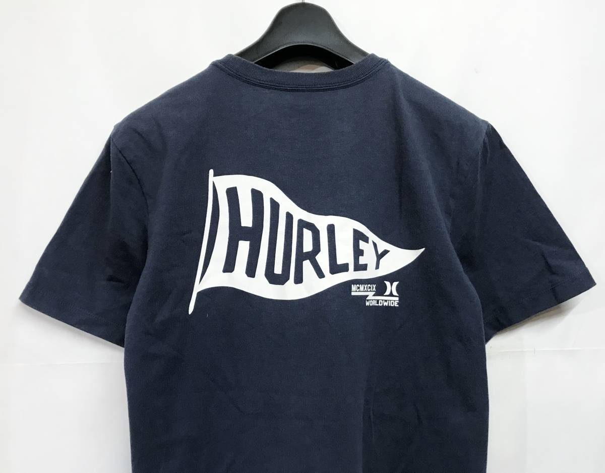 Hurley ハーレー フラッグロゴプリント 半袖Tシャツ ネイビー S サーフ サーファー スケート_画像2