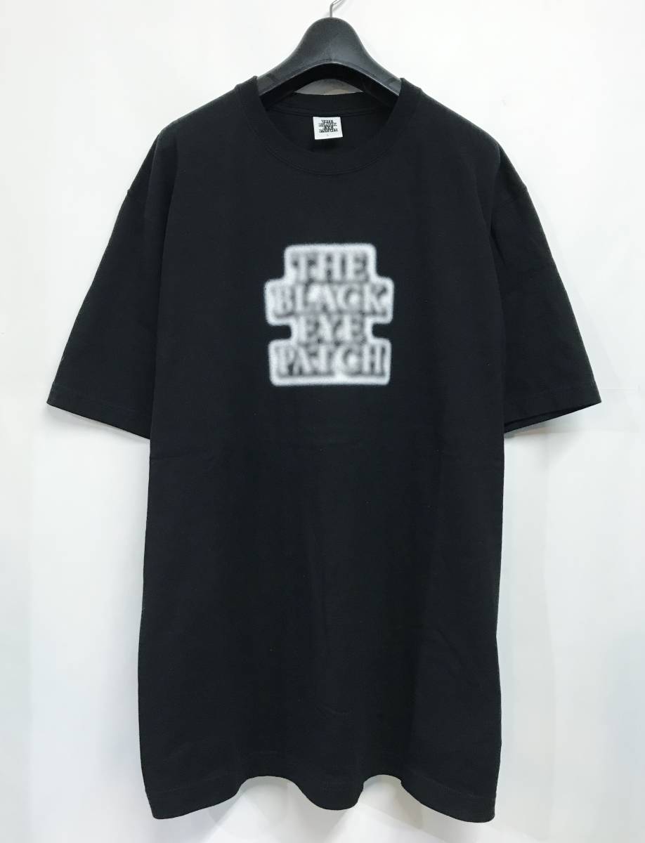 BEP BLACK EYE PATCH ブラックアイパッチ ぼかしロゴ クルーネック Tシャツ L 黒の画像1