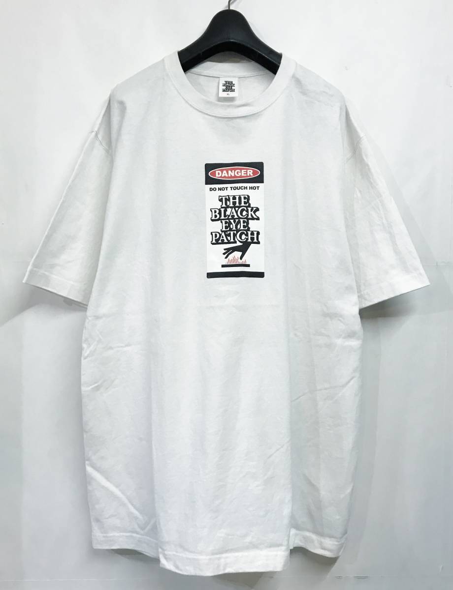 BEP BLACK EYE PATCH ブラックアイパッチ DANGERロゴ Tシャツ XL 白_画像1