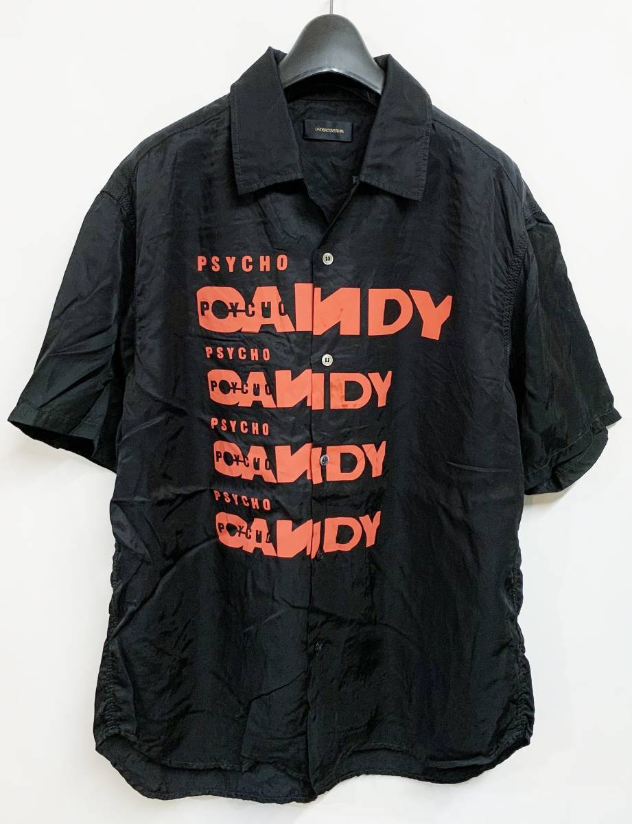 アーカイブ UNDERCOVER アンダーカバー PSYCHO CANDY サイコキャンディー オープンカラー半袖シャツ 黒 2