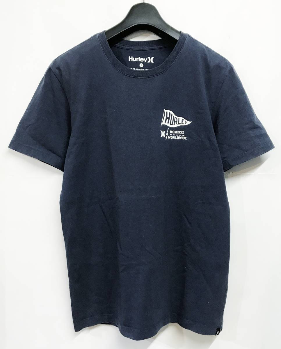 Hurley ハーレー フラッグロゴプリント 半袖Tシャツ ネイビー S サーフ サーファー スケート_画像3