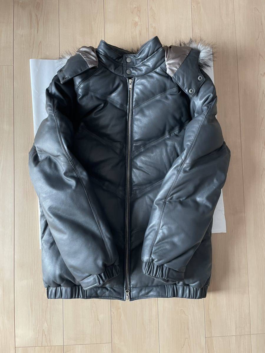 supremeシュプリームleather down jacketレザーダウンジャケット_画像2