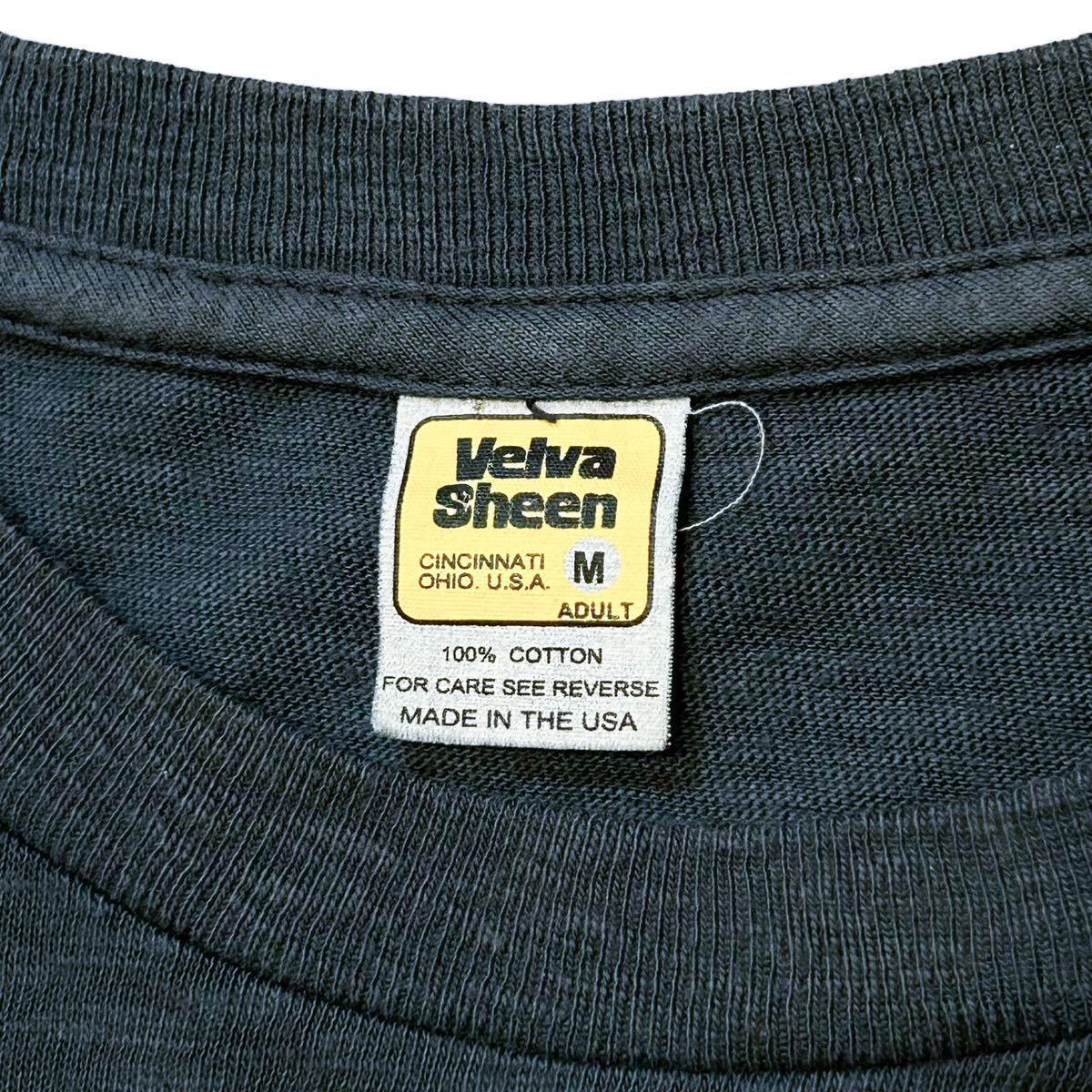 USA製 80’s Velva Sheen ベルバシーン ビンテージ Tシャツ Mサイズ チャコールグレー シングルステッチ ロゴ プリント フィッシング 90’s_画像8