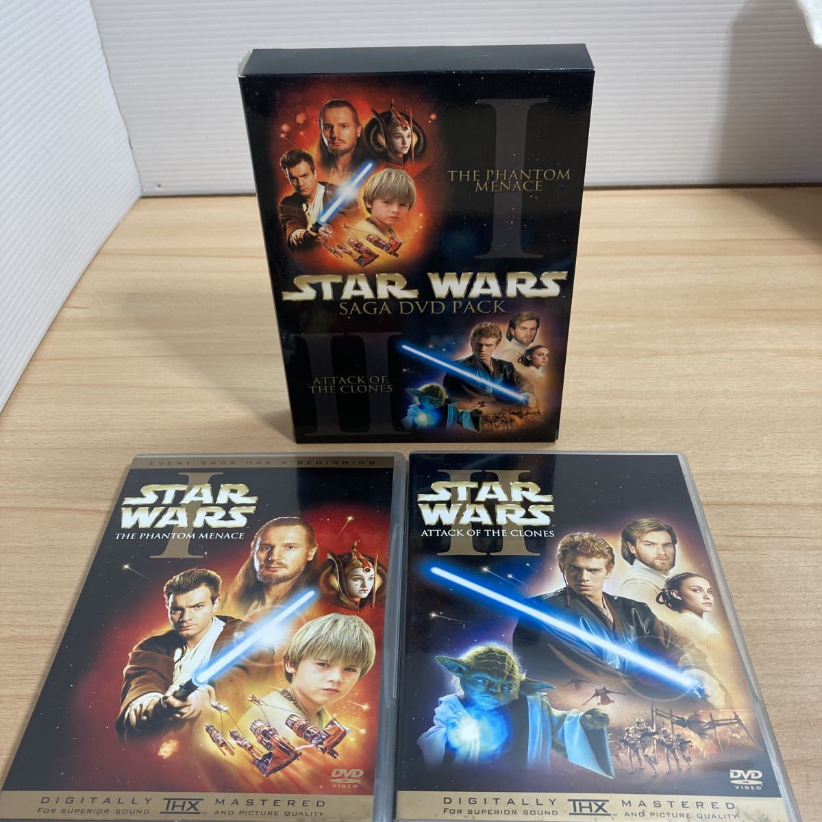 1円スタート STAR WARS スター・ウォーズ エピソード1 & 2 DVDダブルパック(欠品あり)/トリロジー DVD-BOX 4枚組 まとめてセット(6-3)_画像3