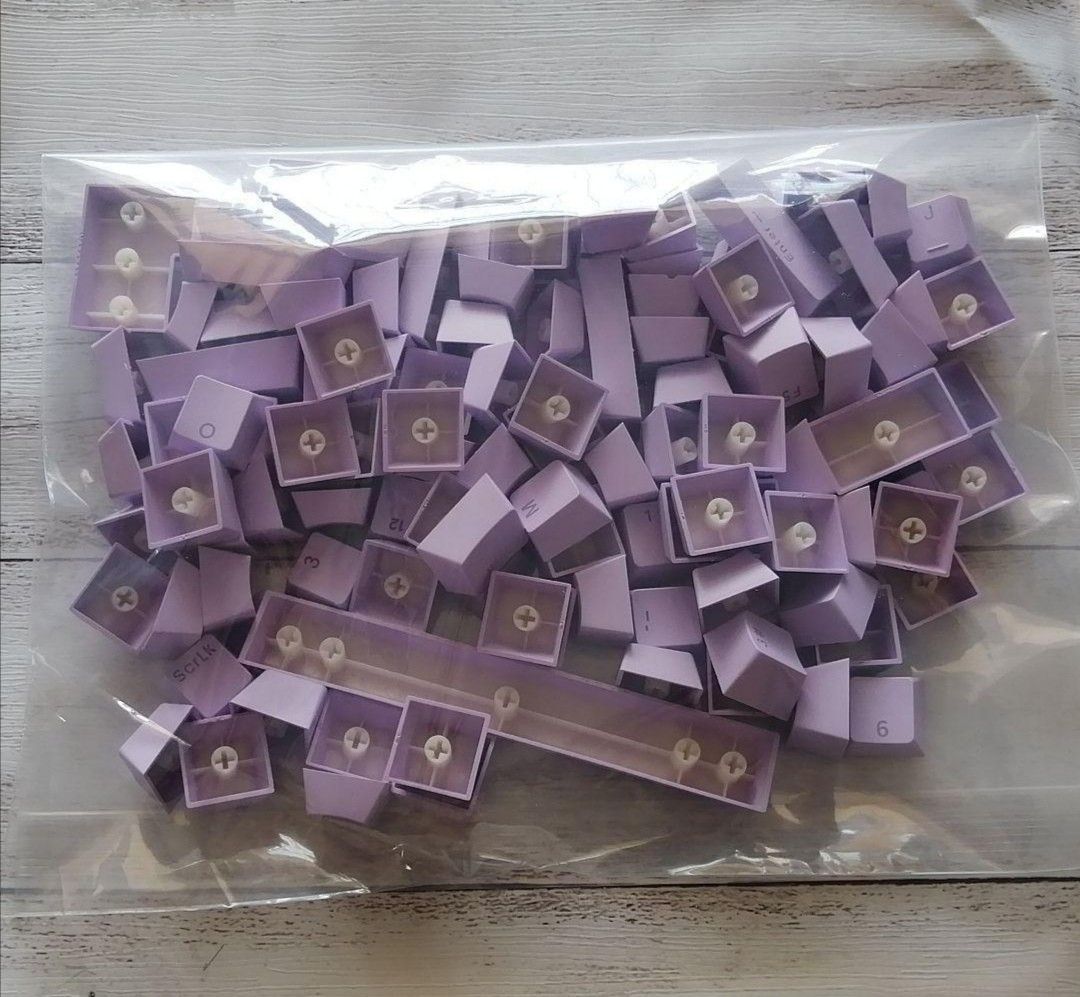 パープル　紫色　キーキャップ　キートップ　自作キーボードキャップ