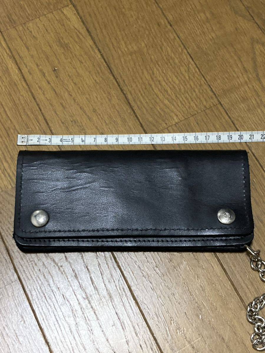 415CLOTHING トラッカー ロングウォレット 黒 バイカー USA製 クロージング フリスコ チョッパー made in USA 長財布 frisco