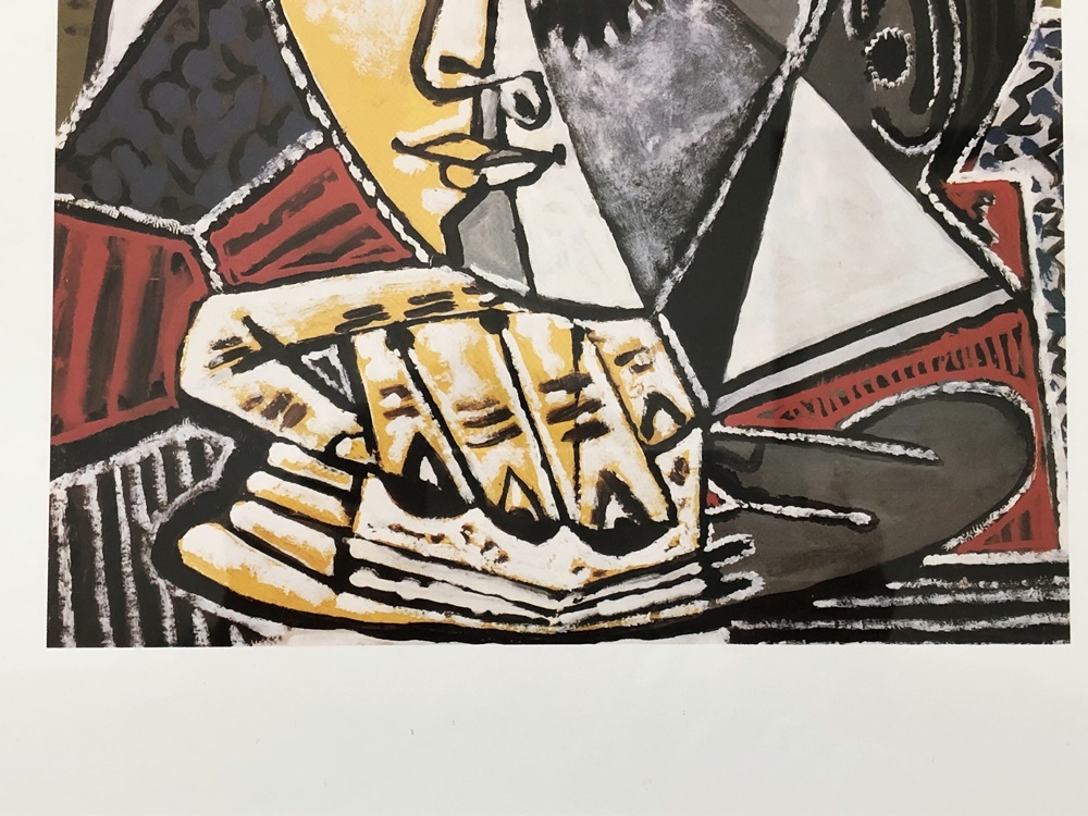 パブロ・ピカソ壁掛けアート額入り絵画 Pablo Picasso模写 名画アートフレーム読書する女の顔 展示品・アウトレット