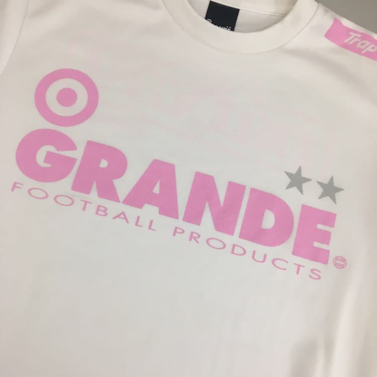 グランデ GRANDE ドライTシャツ 半袖 丸首 ポリエステル100% トップス ビッグプリント 星 ホワイト ピンク Sサイズ ♭▽_画像7