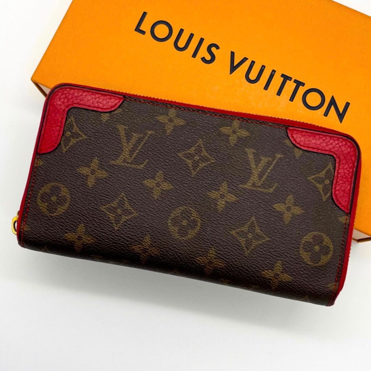 【極美品】LOUIS VUITTON ルイヴィトン ジッピーウォレット レティーロ 長財布 ジッピー モノグラム　赤