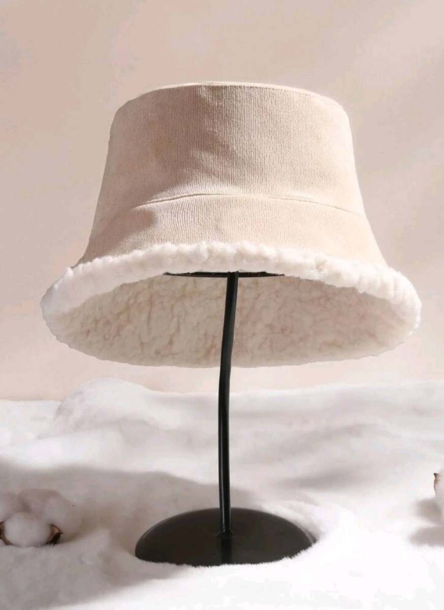 Q105 新品 バケットハット ベージュ ハット 帽子 暖か ファッション雑貨 小物 レディース_画像3