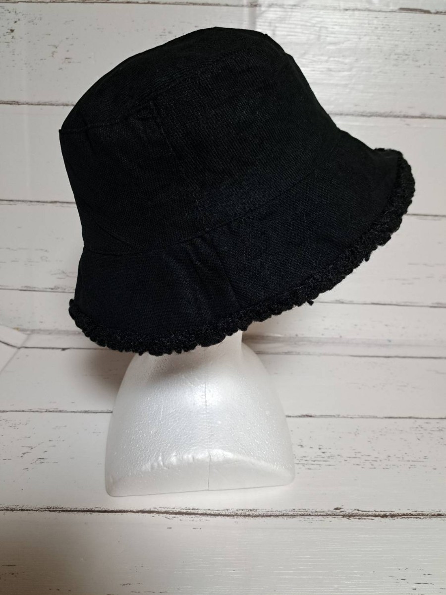 Q106 新品 バケットハット 黒 ブラック 帽子 ハット 暖か ファッション雑貨 小物 