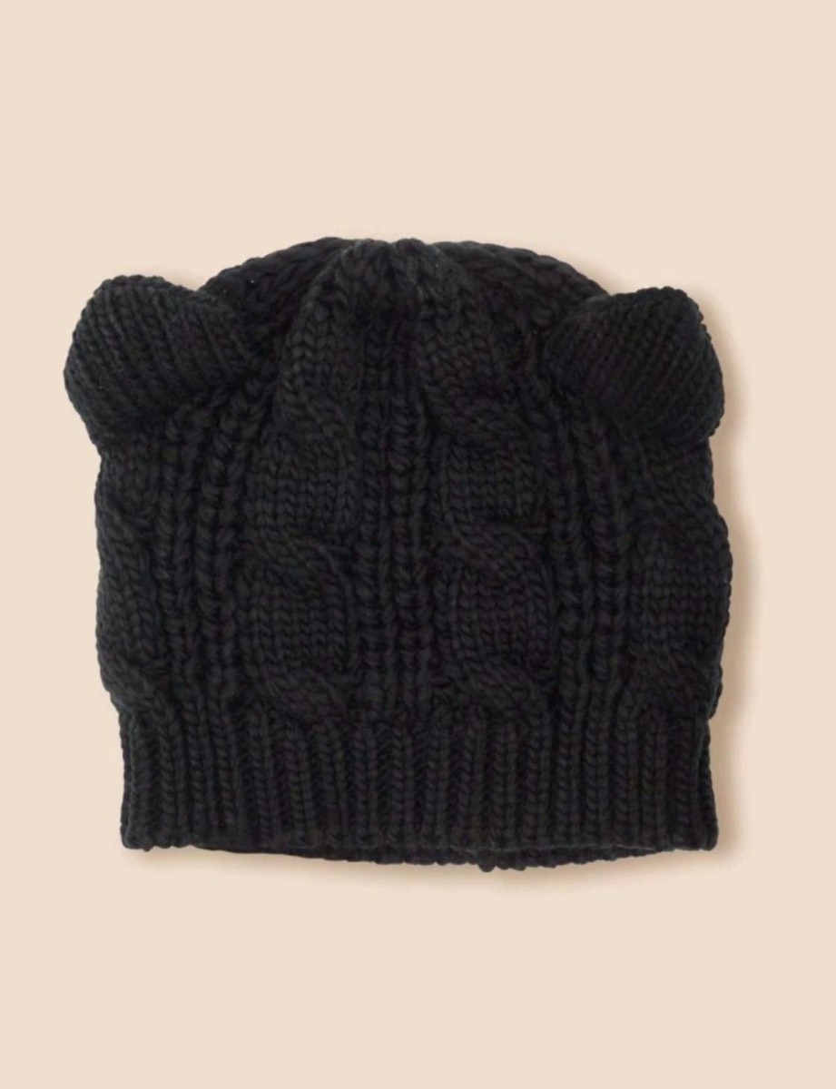 新品 ニット帽 猫 耳付き 帽子 ブラック 黒 ネコミミ 暖か ファッション雑貨 小物 ニットキャップ ニット帽子 ニット帽_画像2