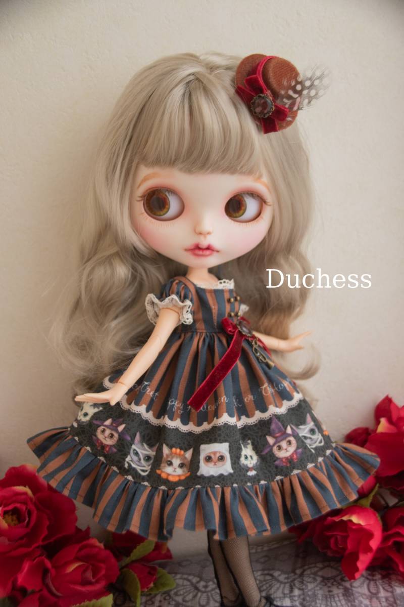  Blythe OF* наружный Fit * европейская одежда * Halloween Cat's tsu платье ( Brown )