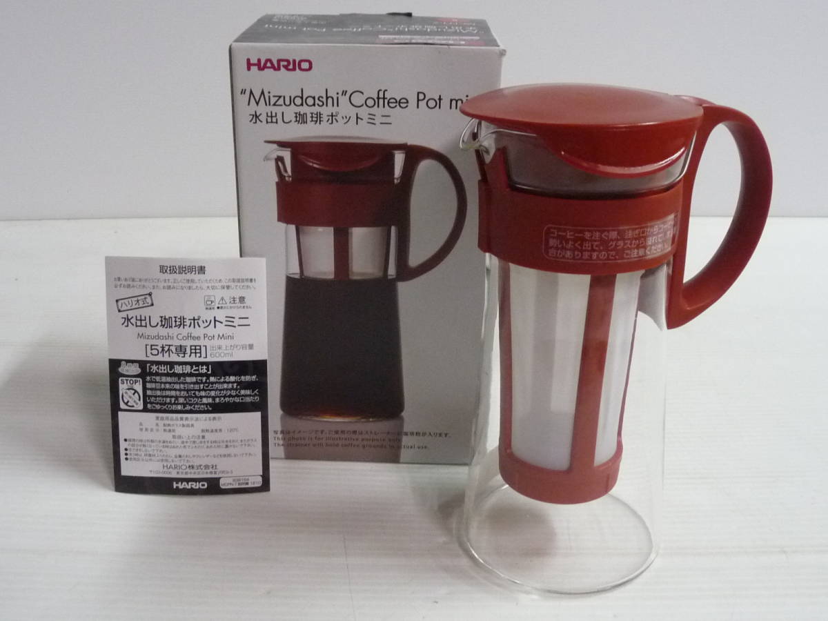 未使用 HARIO ハリオ MCPN-7 水出しコーヒーポット ミニ レッド 5杯専用 600mlの画像1