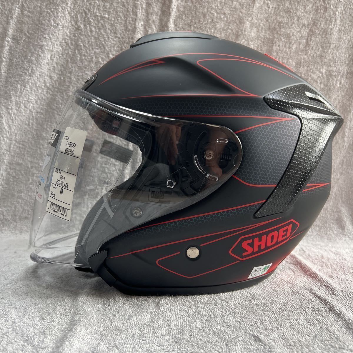 廃盤モデル SHOEI J-FORCE4 MODERNO Mサイズ ショウエイ ショーエイ Jフォース Jフォース4 モデルノ スポーツジェット ヘルメット A50613-1_画像6