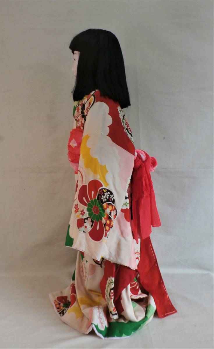 市松人形　女の子　着物　和装　日本人形　振袖　置物　インテリア　M　高さ約　88センチ　巾約　33センチ　奥行き約　23センチ_画像9