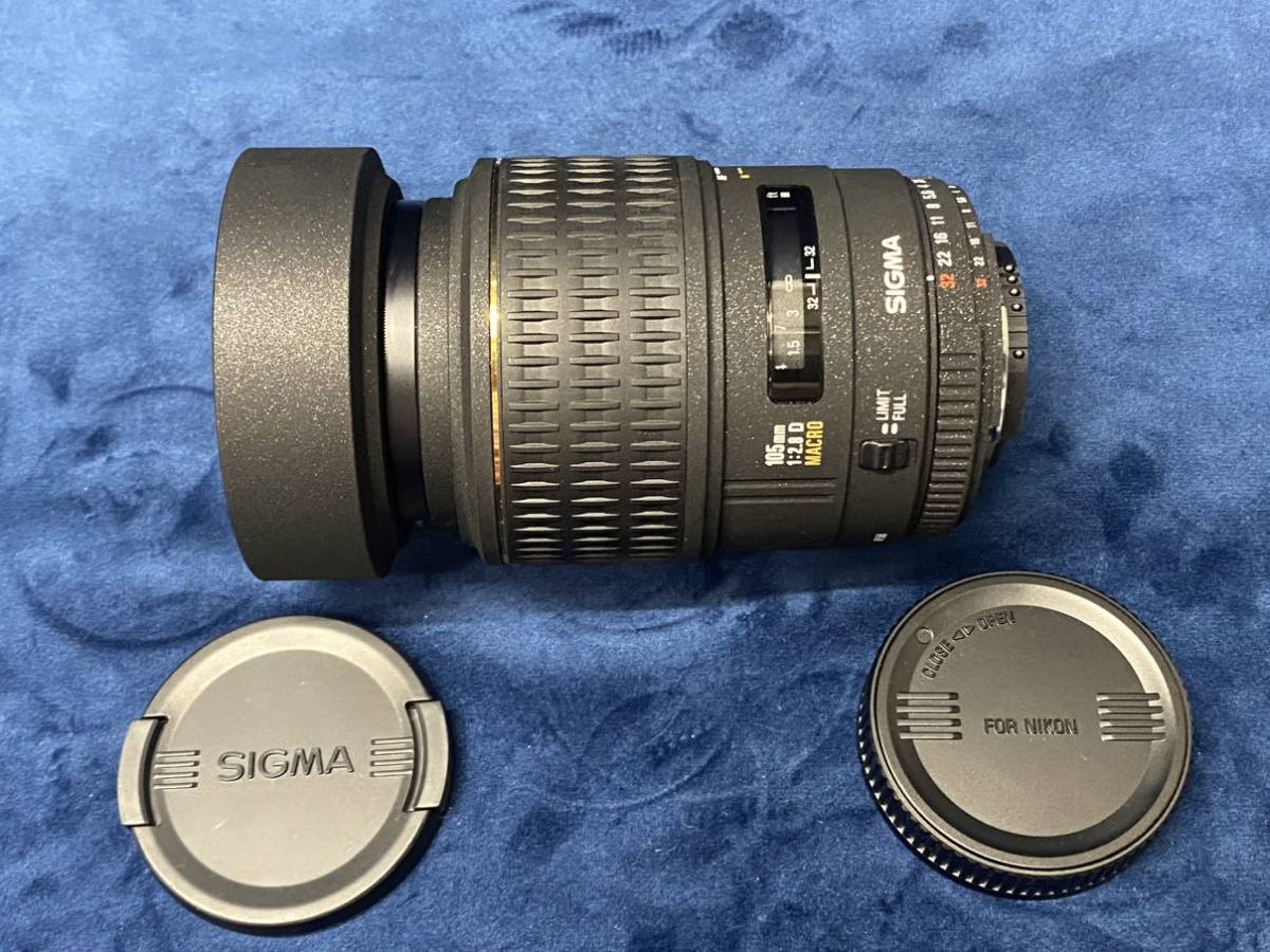 高い素材】 -極美品-【 SIGMA 105㎜ 1:2.8D AF MICRO FOR Nikon フード