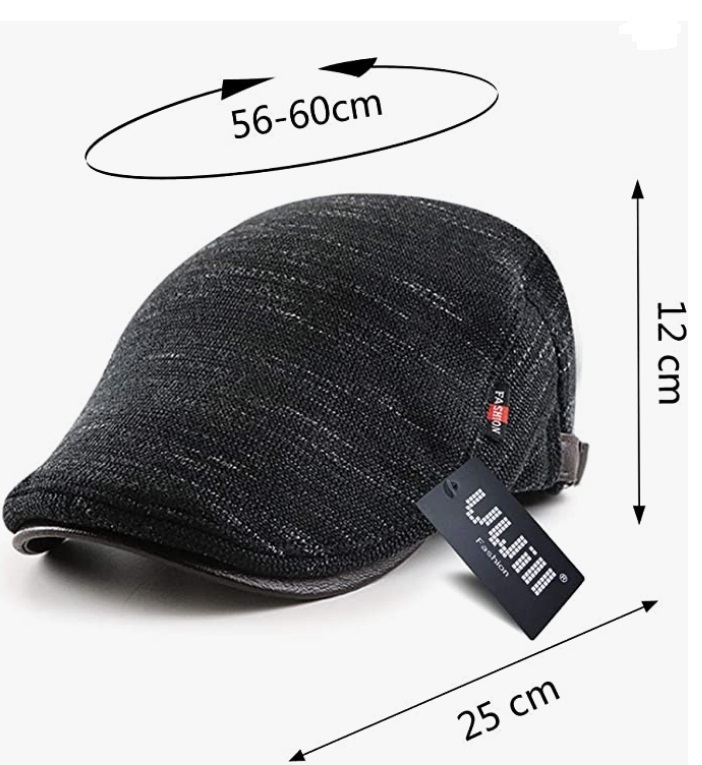 メンズ キャスケット ハンチング帽子 ニット帽 欧米風ニットキャップ カジュアル 帽子 調節可能 ブラック　黒　 ０３帽子_画像3
