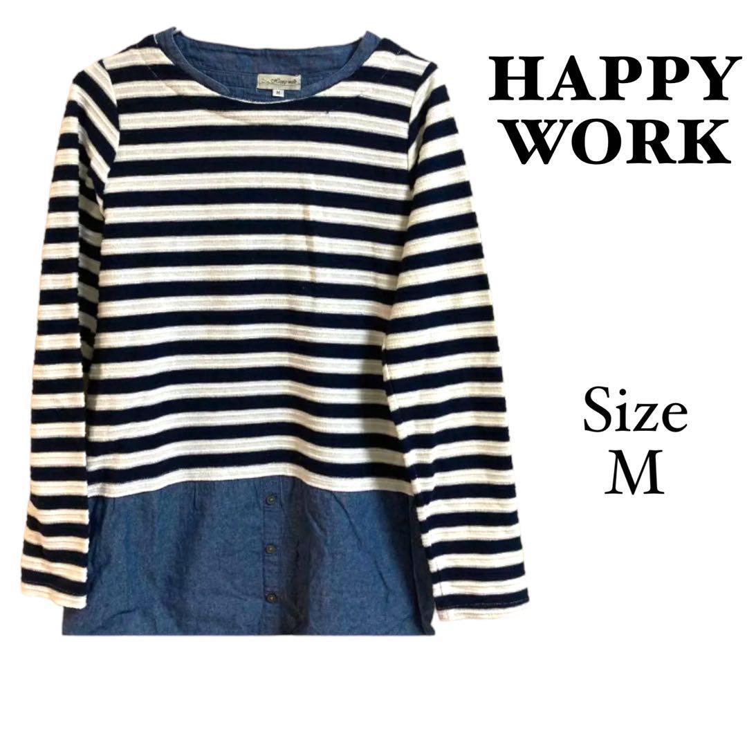 5a118 happy work レディースロングシャツ　お洒落_画像1