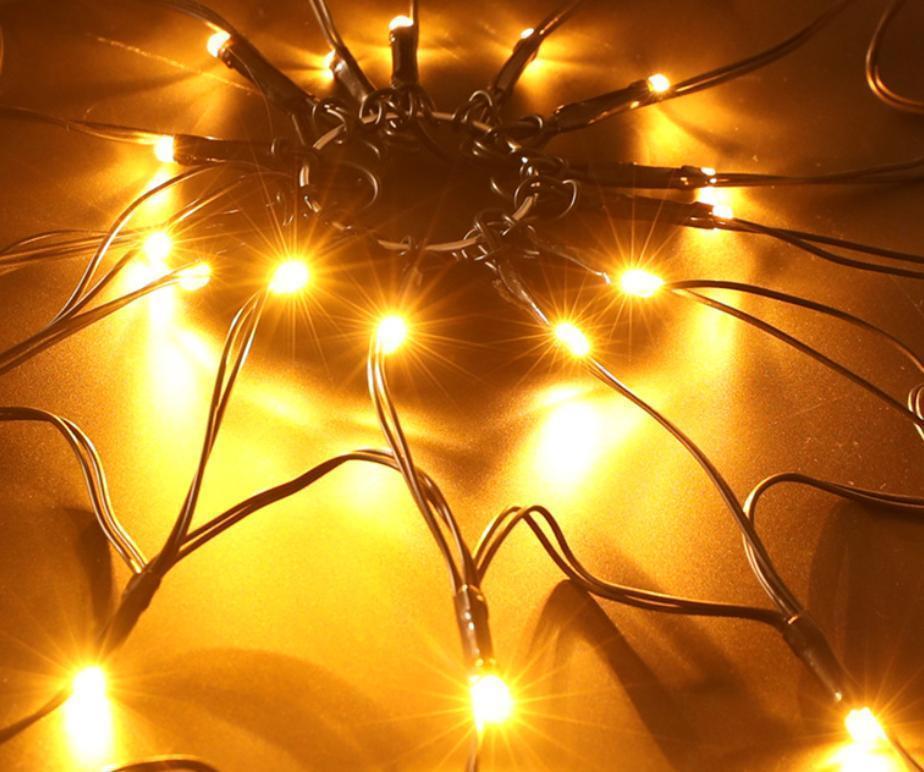 ハロウィン装飾 　LED ライト クモの巣ライト　インテリアライト
