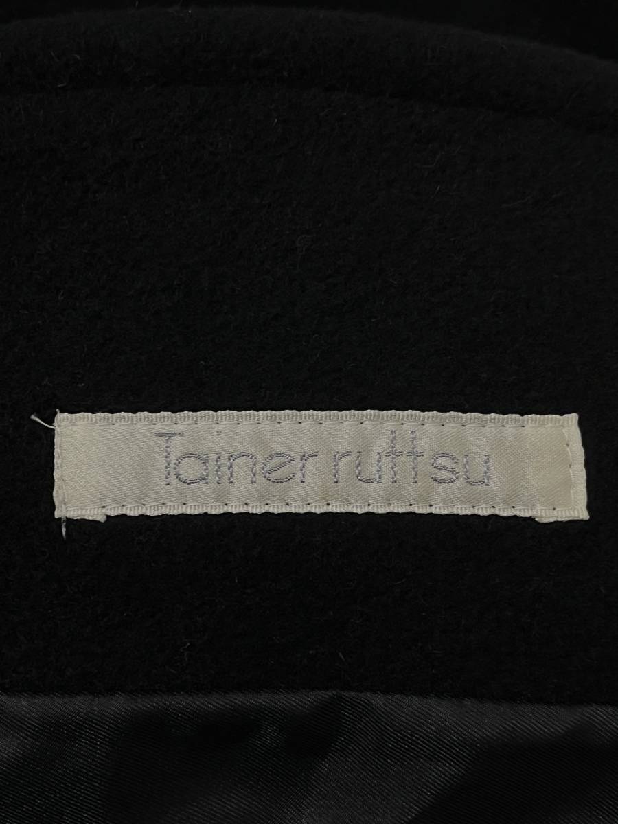 【Tainer ruttsu】ティナールッツ アンゴラウール ハーフコート 編み込みポケット ゆったりサイズ ジャケット 黒 ブラック_画像10