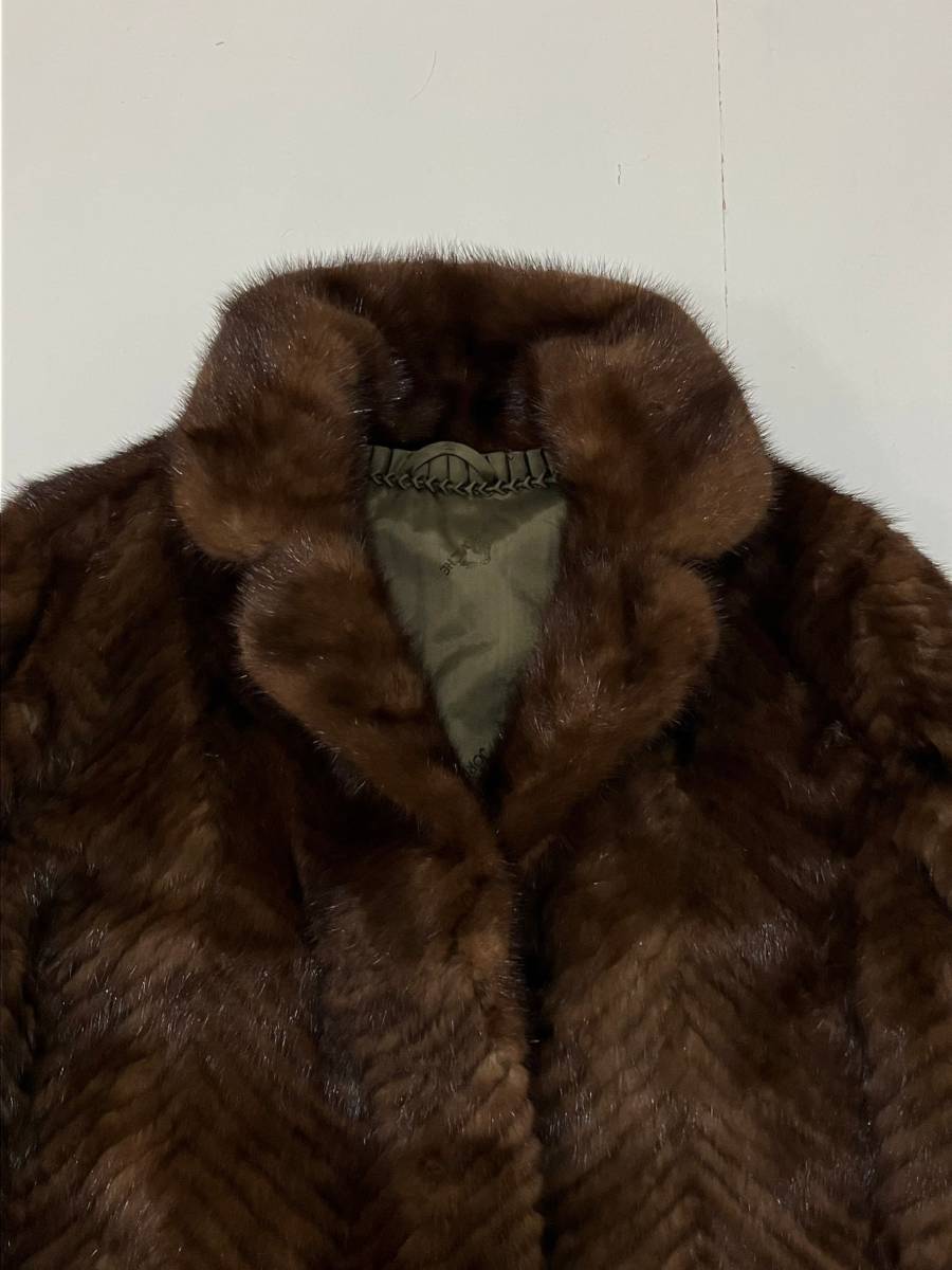 JORDACHE】リアルファー MINK ミンク 本毛皮 ショールカラー JORDACHE】リアルファー MINK ミンク 本毛皮 ショールカラー