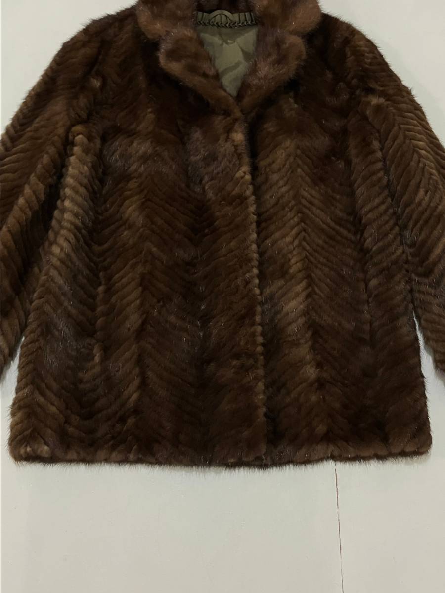 JORDACHE】リアルファー MINK ミンク 本毛皮 ショールカラー JORDACHE】リアルファー MINK ミンク 本毛皮 ショールカラー