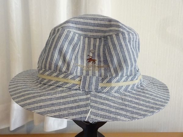 V POLO CLUB V　メンズ・紳士　ストライプ　ソフト帽　バケットハット サイズ５８cm　キャップ　帽子　スタイルハット_画像1