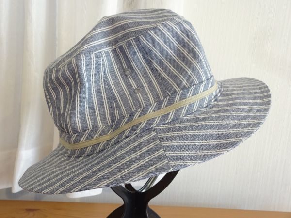 V POLO CLUB V　メンズ・紳士　ストライプ　ソフト帽　バケットハット サイズ５８cm　キャップ　帽子　スタイルハット_画像4