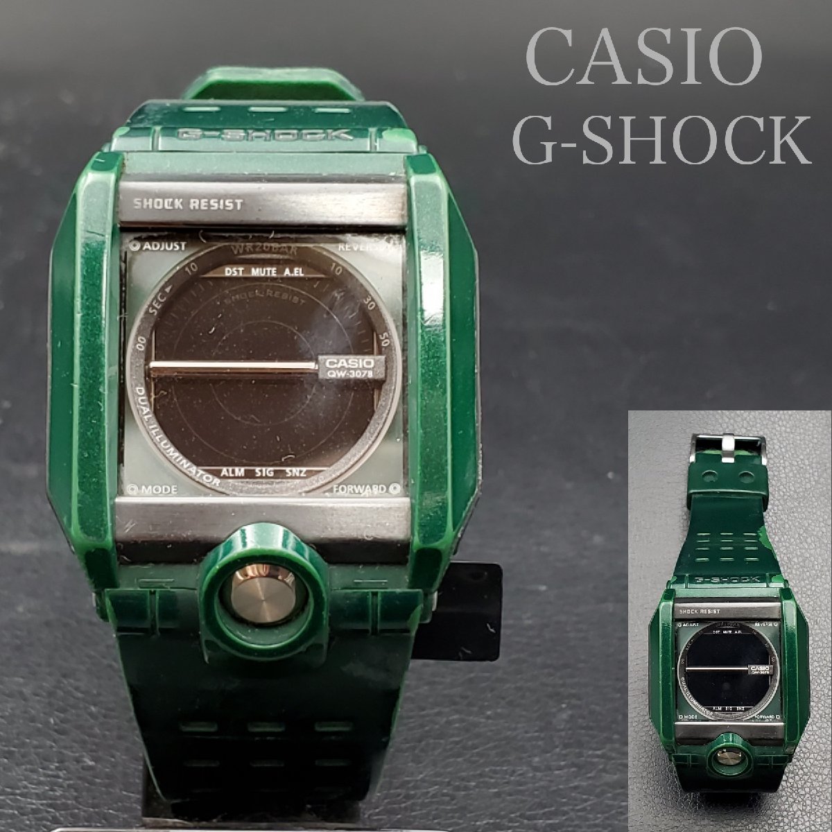 【宝蔵】CASIO カシオ Ｇ-SHOCK Gショック G-8100A GRN グリーン デジタル ラバー 腕時計 動作未確認 ジャンク