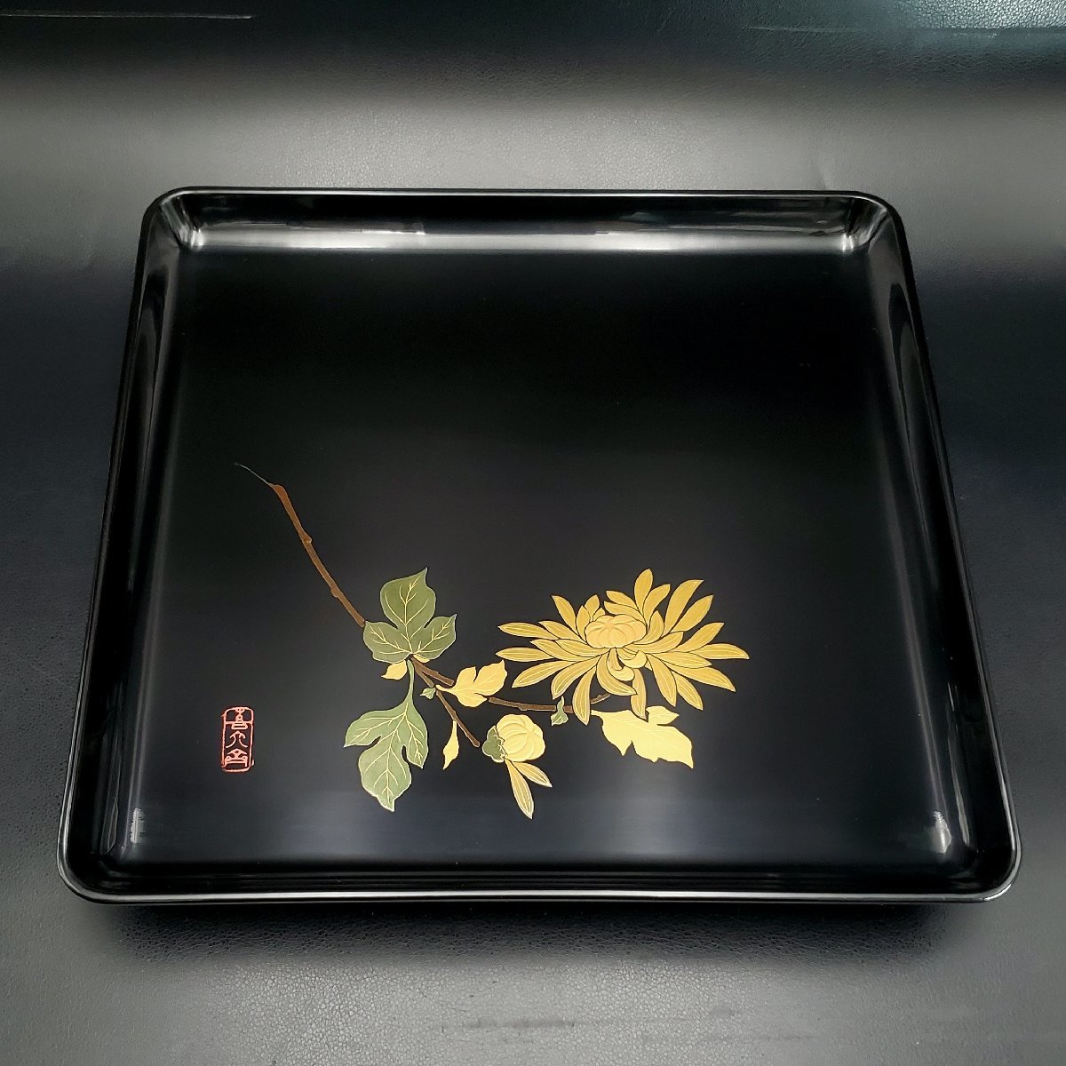 [. warehouse ] wheel island paint . wave Kiroku .. flower . change . lacqering . seat serving tray . stone serving tray . serving tray 5 customer approximately 36.× approximately 36.. stone tool lacquer lacquer coating natural tree lacquer ware also box ②