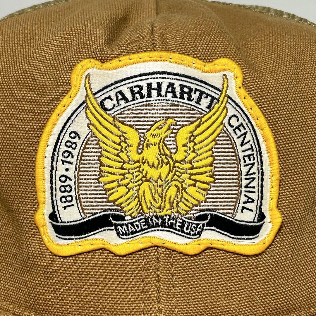 80s】米国製 carhartt 100周年記念 ダック生地 メッシュキャップ
