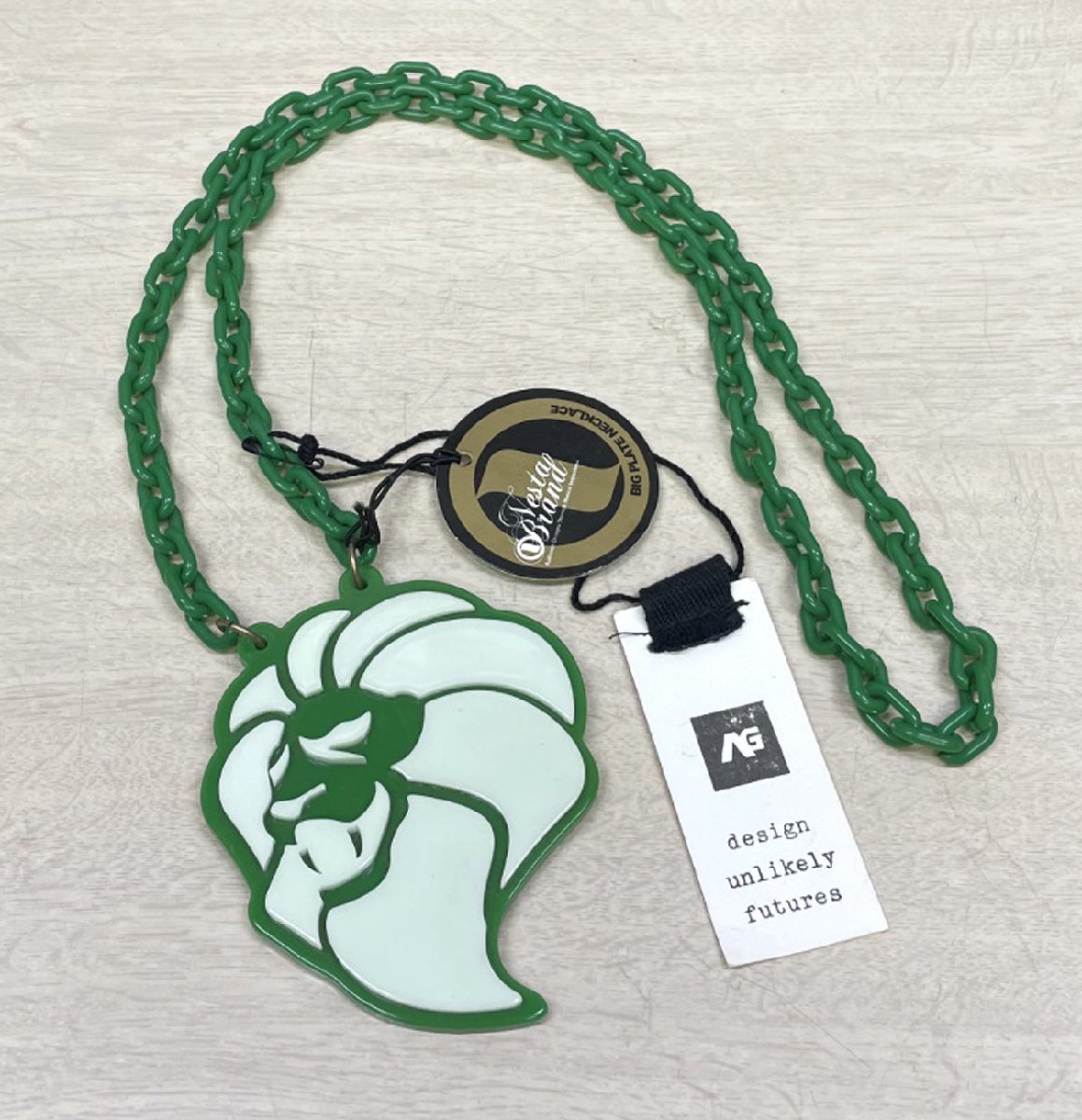 タグ付き未使用 NESTA BRAND BIG PLATE NECKLESS NNN-1-02 GREEN ペンダント ネスタブランド ビッグプレートネックレス グリーン_画像1