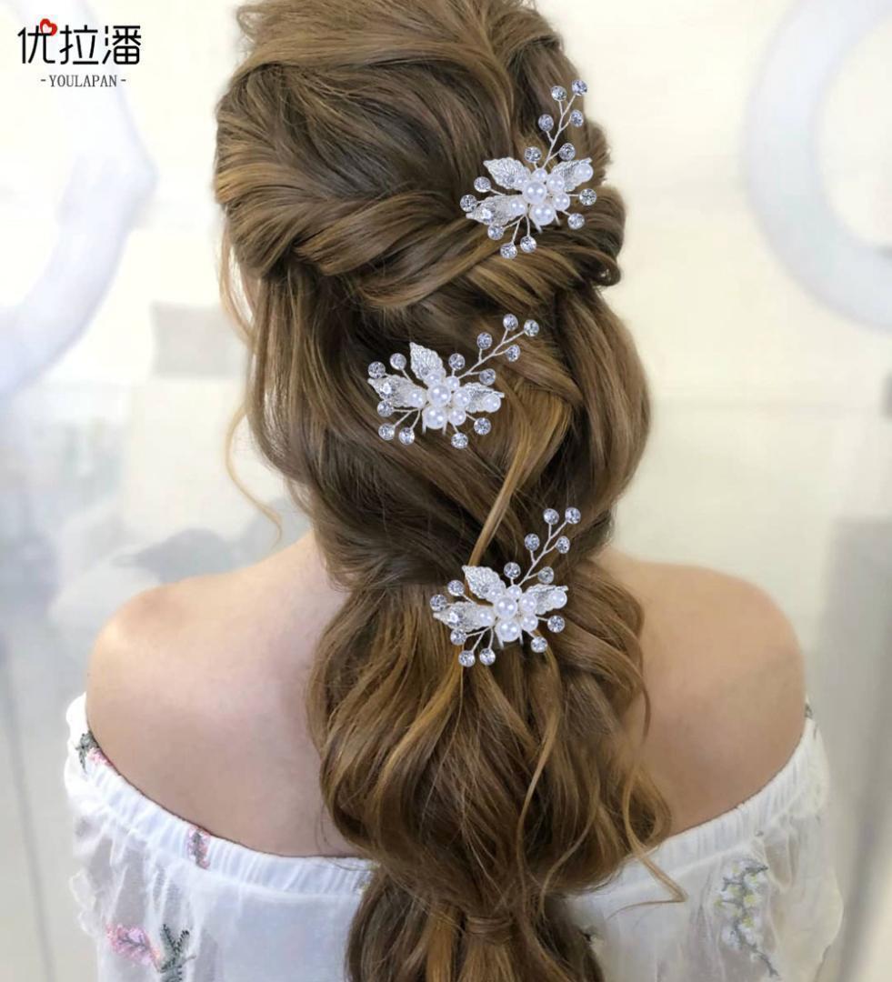 ヘアピン 3点セット 髪飾り パール 結婚式 和装 ヘアアクセサリー ブライダル ウェディング かんざし シルバーの画像10