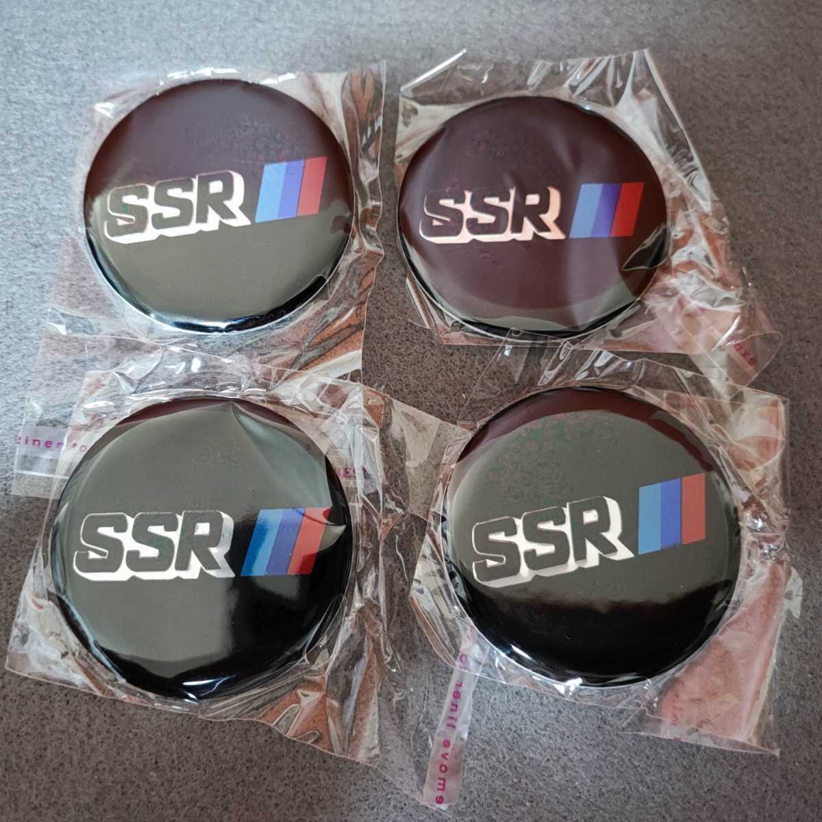 【SSR】ホイール センターキャップ 50mm 4P【ブラック】トヨタ 日産 ホンダ 三菱 スズキ マツダ スバル ダイハツ等の純正社外品に_画像1