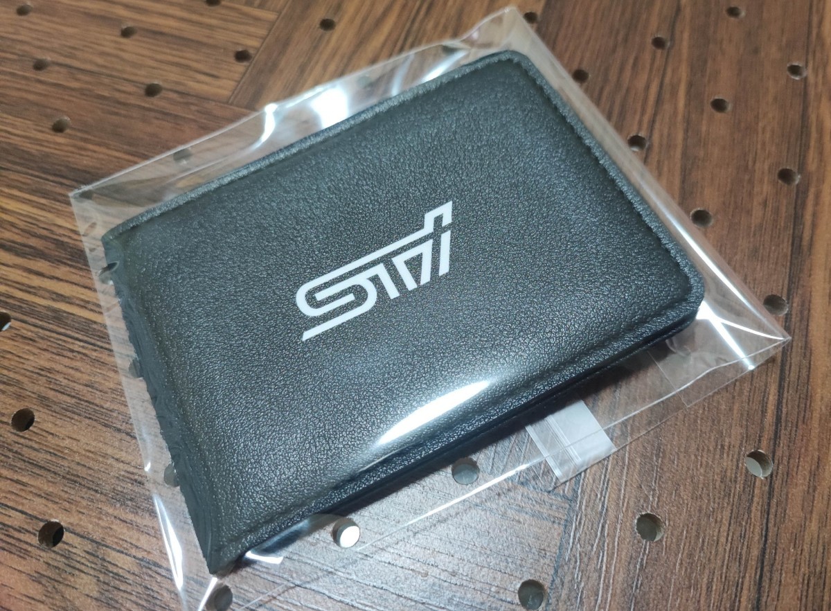 STI ブラックレザー カードケース 薄型■フォレスター レグォーグ XV インプレッサスポーツ/G4 レガシィアウトバック BRZ WRX S4_画像8