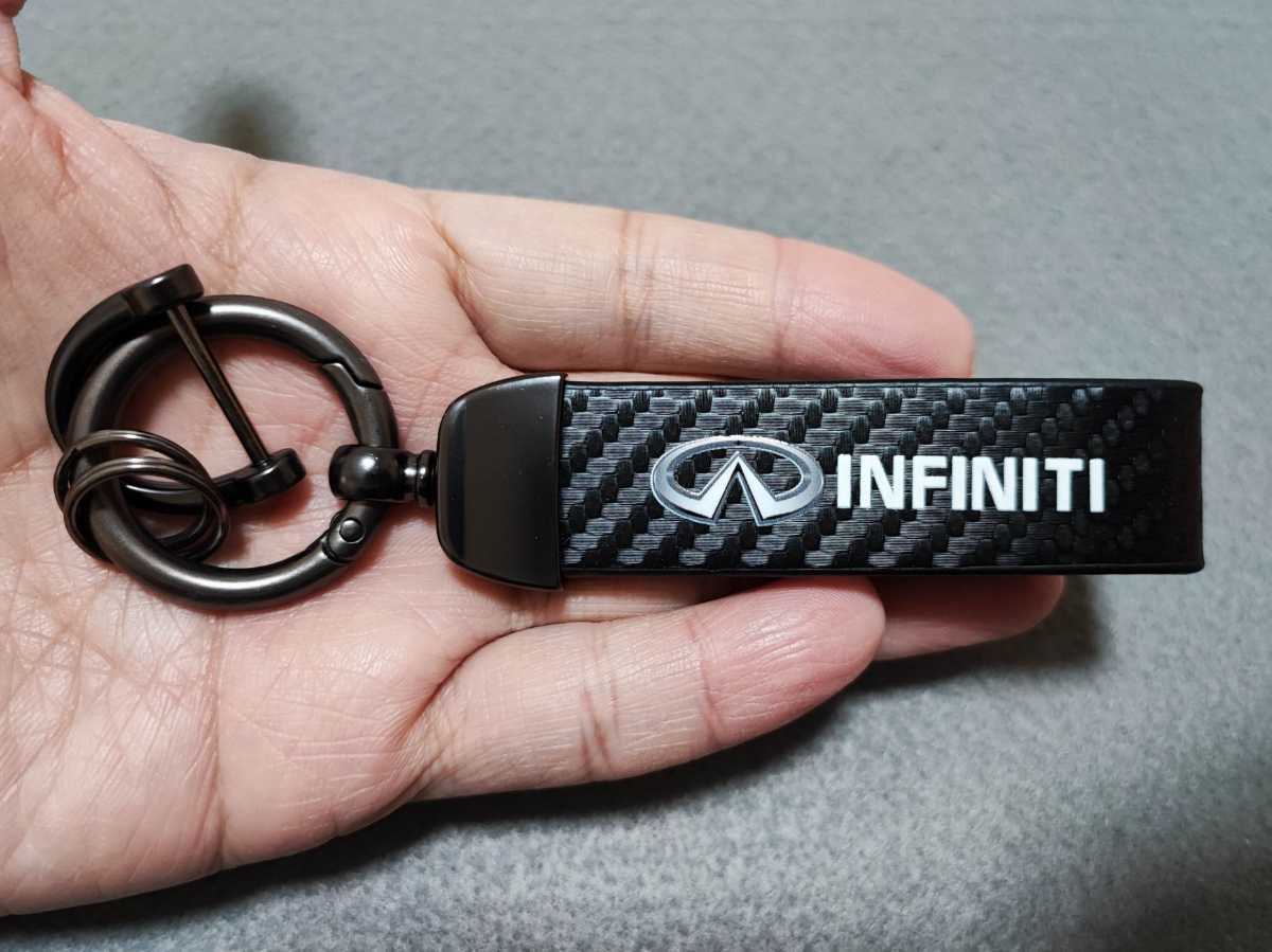  Infinity carbon leather & titanium key holder kalabina#INFINITI Q45 QX60 JX QX70 FX37/50 QX80 QX56 Q50 G37 SEDAN QX50 EX35