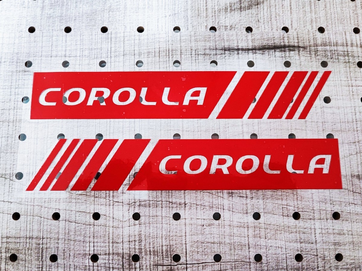 COROLLA ステッカー 2枚セット【レッド】カローラクロス フィールダー ツーリング スポーツ ハイブリッド GR ドアミラー サイドステップ等_画像1