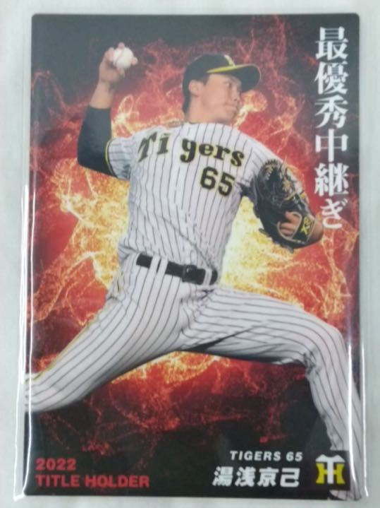 カルビー 2023 プロ野球チップス 第1弾 タイトルホルダー T-13 阪神タイガース 湯浅京己_画像1