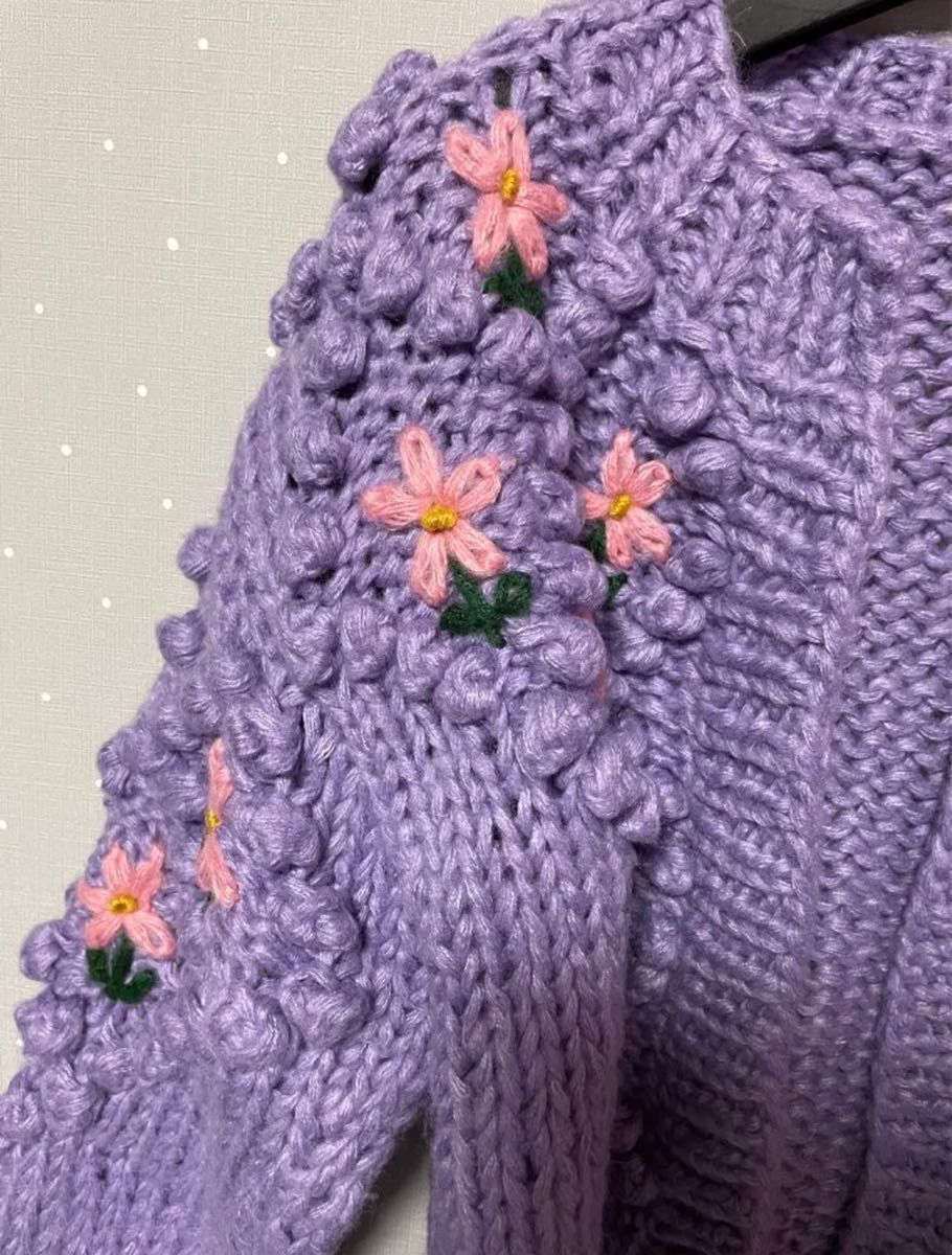 韓国 ハンドメイド ニットカーディガン 花 刺繍 ポンポン|Yahoo 韓国 ハンドメイド ニットカーディガン 花 刺繍 ポンポン|Yahoo