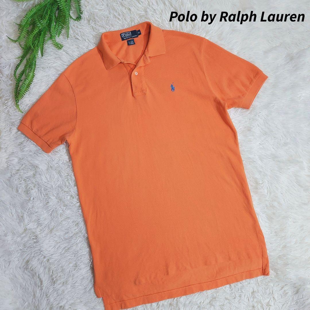 Polo by Ralph Lauren ロゴ刺繍・半袖ポロシャツ 大きめのMサイズ オレンジ系 ラルフローレン82131_画像1