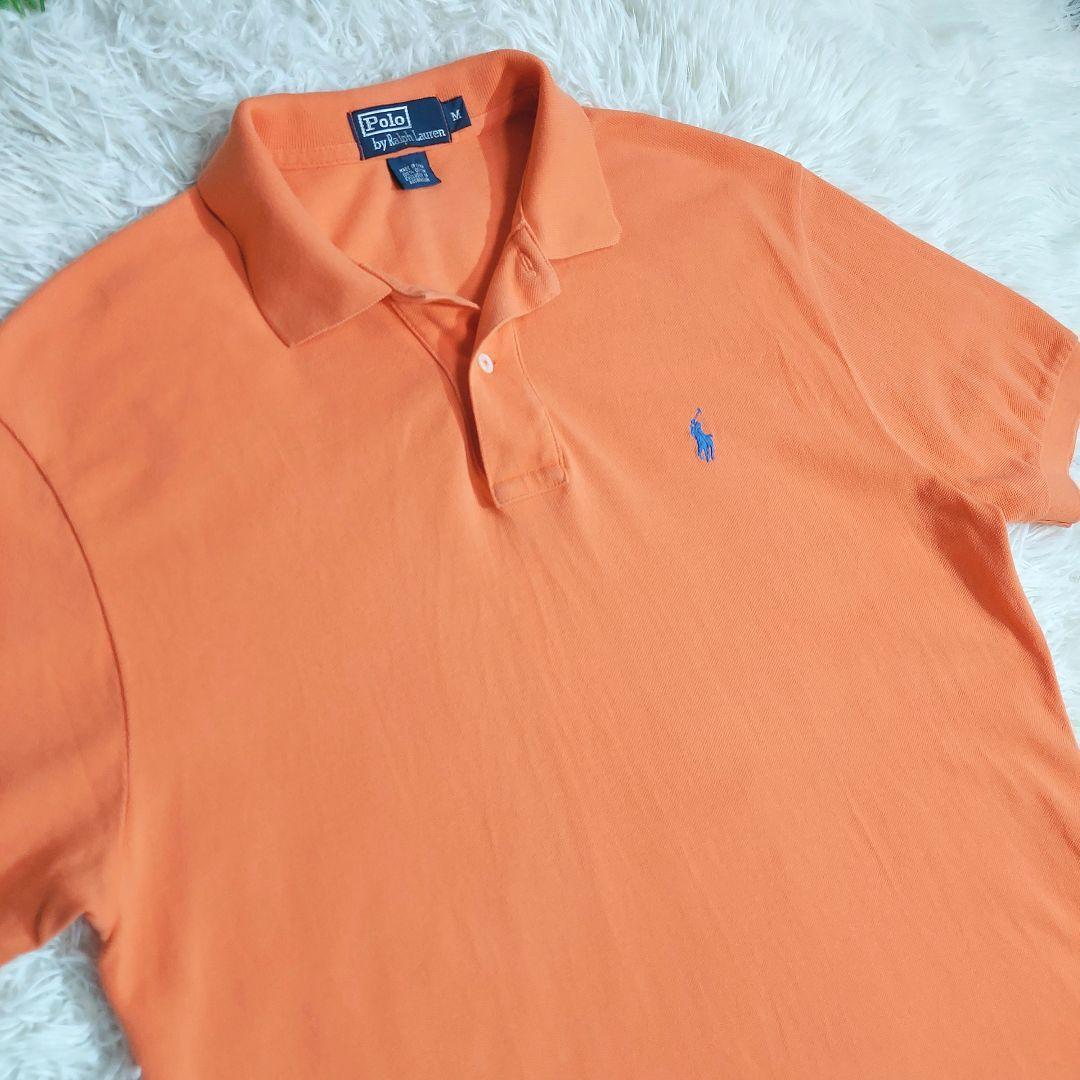 Polo by Ralph Lauren ロゴ刺繍・半袖ポロシャツ 大きめのMサイズ オレンジ系 ラルフローレン82131_画像3
