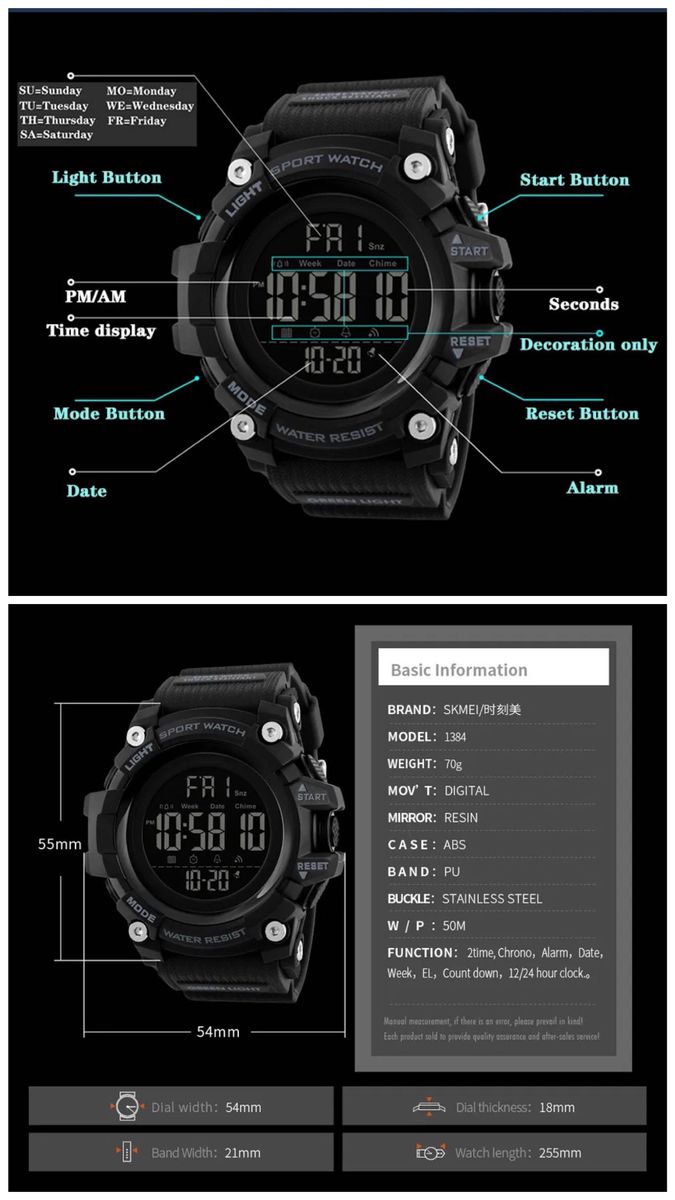 スポーツ腕時計　腕時計　時計　デジタル式  LED デジタル腕時計　デジタル 自転車　スポーツ  アウトドア キャンプ　