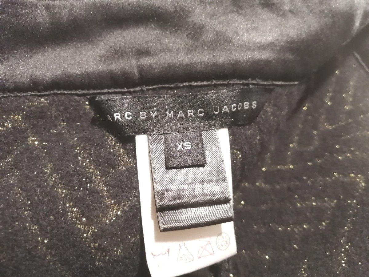 MARC BY MARC JACOBS マークバイマークジェイコブス フレアスカート ブラックゴールドラメ XS 